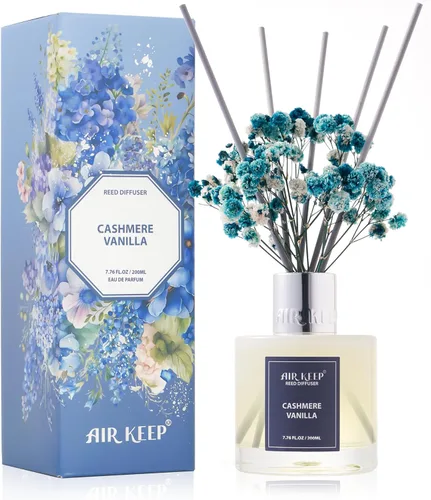 Miniatura 31 de Airkeep Juego de difusor de junco, 3.38 onzas líquidas (3.4 fl oz), difusor de aceite de niebla marina y sal marina con 8 varillas de caña, difusor