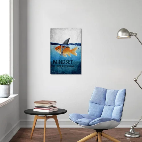 Miniatura 3 de Mindset is Everything - Lienzo motivacional para la oficina, arte de pared con citas inspiradoras de emprendedor, impresión de póster para sala