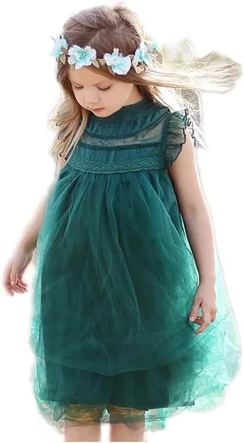 Colorful Childhood Vestido de encaje de tul multicapa para niñas, vestido de princesa, boda, fiesta de cumpleaños, tutú, Multi