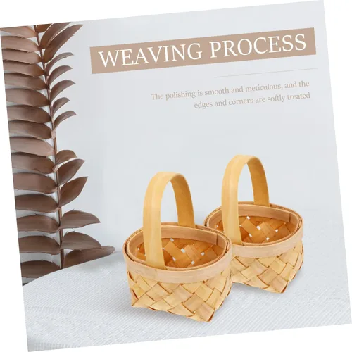 Miniatura 6 de Zerodeko Cesta de madera estilo 4pcs Little Baskets para almacenamiento de arreglos florales