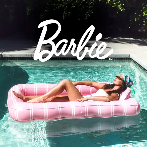 Miniatura 5 de FUNBOY Tanning Pool Lounger Float, XL 72'' x 48'' Pool Float with Custom Pillow and Large Cup Holder, Perfect for Pool or Backyard. Rosa