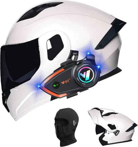 Miniatura 36 de Cascos de motocicleta para hombre, aprobado por DOT, casco de motocicleta de cara completa para adultos, casco de motocicleta con doble visera, D