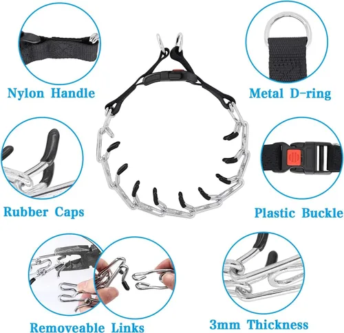 Miniatura 6 de Collar de entrenamiento para perros, collar de martingala para perros grandes, medianos y pequeños