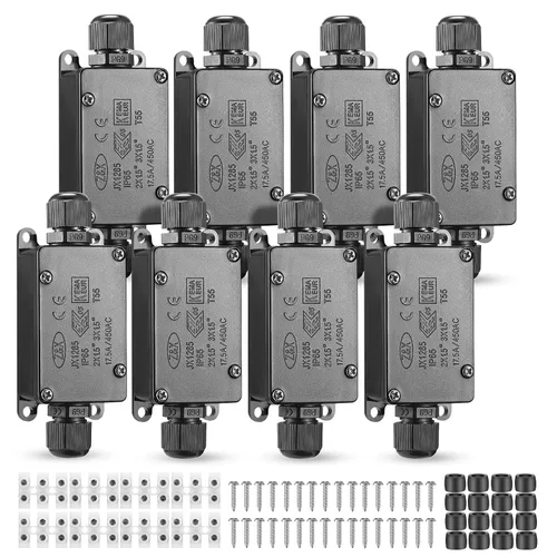 Miniatura 8 de 2 piezas impermeables externas de 2 vías PG9 caja de conexiones eléctricas subterráneas, cables de cable de alimentación, protección del conector