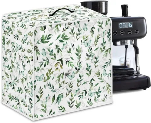 Miniatura 77 de Funda para cafetera, poliéster, azul, se adapta a la mayoría de máquinas de café estándar, protector resistente al polvo, huellas dactilares