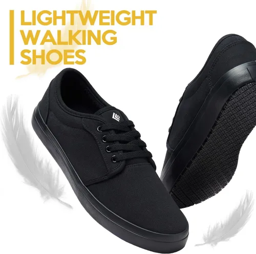 Miniatura 6 de Zapatos de trabajo antideslizantes para hombres y mujeres, unisex, color negro, casual, resistentes a las manchas y al aceite, tenis de servidor