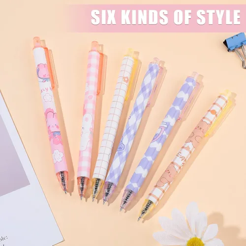 Miniatura 3 de Qualirey 12 bolígrafos Kawaii de tinta de gel de 0.020 in de tinta negra, bolígrafos Kawaii, retráctiles, elegantes, suministros escolares