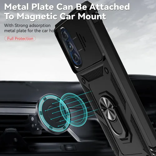 Miniatura 3 de Funda para Moto G 5G 2022 con cubierta deslizante para cámara y protector de pantalla HD [grado militar de 16 pies, probada en caídas], soporte