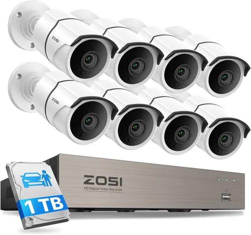 Miniatura 12 de ZOSI Sistema de cámara de seguridad para el hogar 8CH 3K Lite, detección de humanos y vehículos, visión nocturna de 120 pies, 4 cámaras de metal