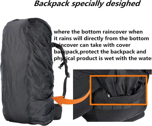Miniatura 7 de Zsearaymy - Mochila de senderismo MOLLE de 75L con marco interno y cubierta de lluvia para táctica, camping, mochilero, viajes de supervivencia Negro
