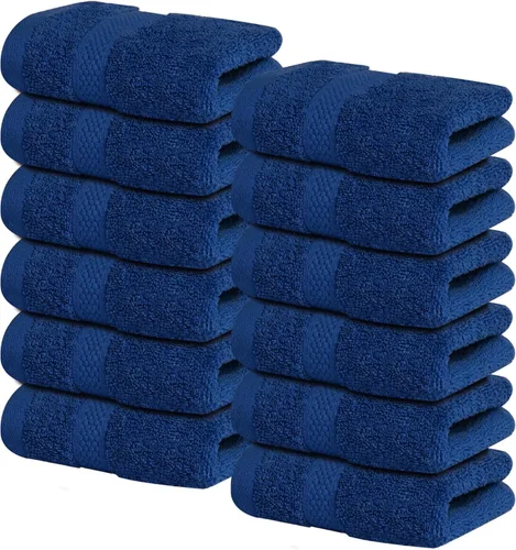 Miniatura 11 de Infinitee Xclusives Toallas de lujo para la ducha [13 x 13] – 100% algodón [paquete de 12], toallas faciales suaves y absorbentes para baño, Gris