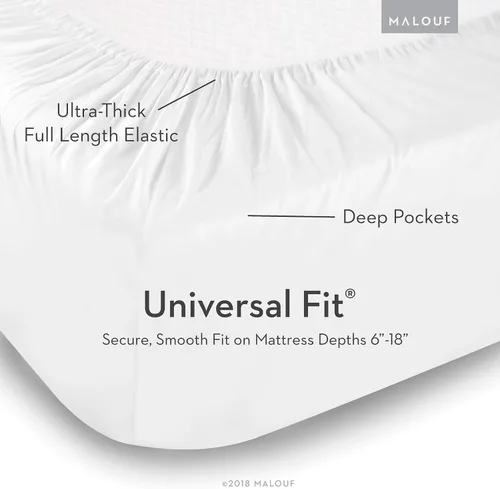Miniatura 5 de Juego de ropa de cama Malouf®, 100% sábanas de microfibra, supersuave, de lujo, resistente a las arrugas