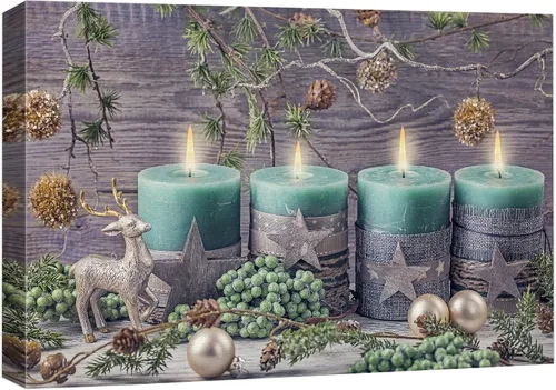 Miniatura 29 de wall26 Lienzo Impreso Arte de Pared Papá Noel Árbol de Navidad Chimenea Celebraciones y Fiestas Ilustración Decorativa Arte Moderno Escénico