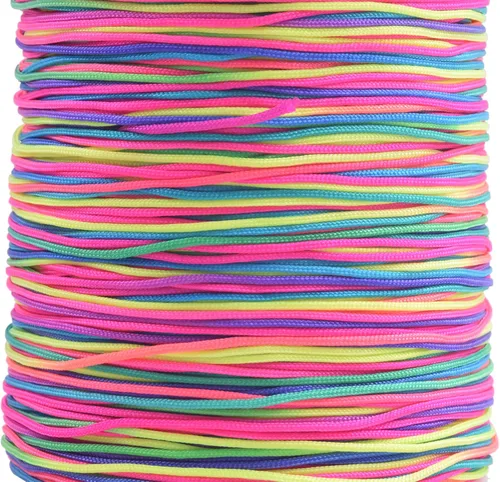 Miniatura 30 de KONMAY 1 rollo de cuerda de nailon para hacer pulseras de 150 yardas, trenzado de nailon Shamballa Macramé/cordón de cuentas de 0.4mm, cordón
