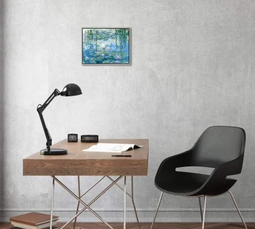Miniatura 8 de Wieco Art Lienzo enmarcado para pared, impresión de nenúfares de Claude Monet, pinturas de reproducción, lienzo moderno, arte de pared