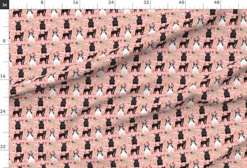 Miniatura 2 de Spoonflower Tela – Bulldogs franceses de café, lindos franceses, los mejores perros Bulldog Frenchie y estampados en tela de gasa, vestidos de moda