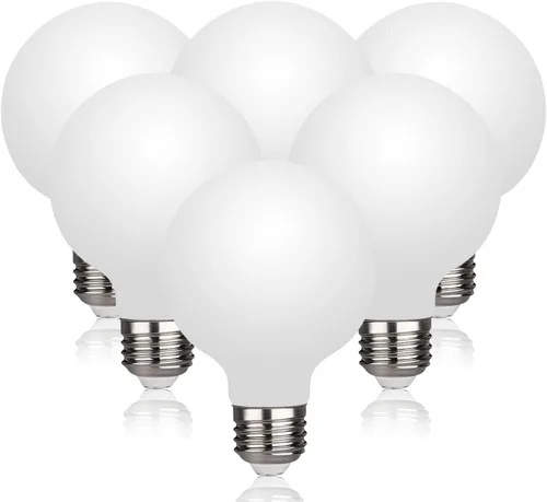 Miniatura 13 de Paquete de 2 bombillas LED globo G30 (G95), bombillas LED Edison regulables de 5.5W equivalentes a 50 vatios, blanco cálido 2700K, 500LM, base E26