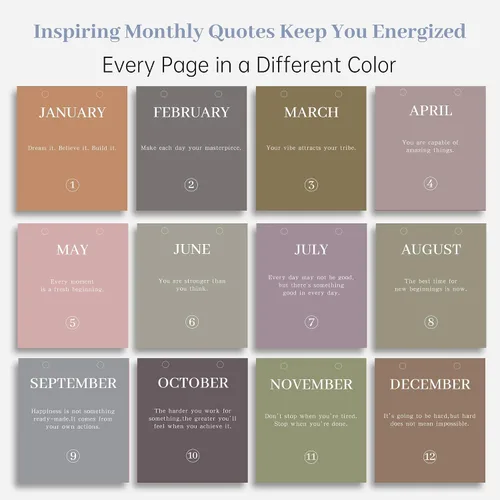 Miniatura 8 de Calendario de Escritorio Pequeño 2026 de Enero a Diciembre, Calendario Mensual Decorativo de Voltear para Escritorio con Citas Motivacionales, Linda