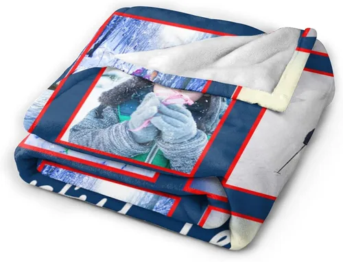 Miniatura 2 de mamz Manta personalizada con texto fotográfico, manta personalizada con imagen para bebé, madre, padre, adultos, amigos, amantes, perros, mascotas