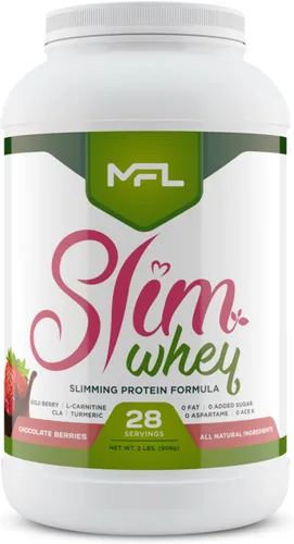 MFL Slim WHEY Proteína en polvo | 0.99 oz de proteína | Bajo en carbohidratos | Batido nutricional adelgazante | Endulzado con Stevia | 2 libras