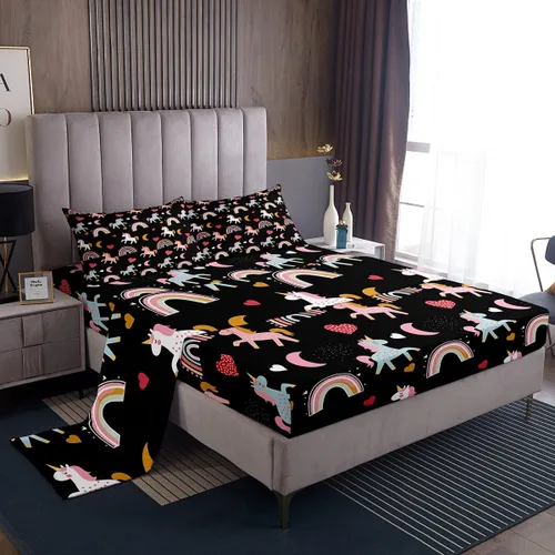 Miniatura 13 de Feelyou Juego de sábanas de Taichi para niños, tamaño individual, juego de sábanas Ying Yang con peces dorados, juego de ropa de cama para niños