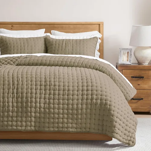 Miniatura 18 de WDCOZY Juego de ropa de cama tamaño individual con funda de almohada, colcha suave y ligera, edredón acolchado y fino para todas las estaciones, 2