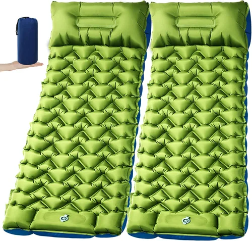 Miniatura 17 de Almohadilla de dormir para camping Oramoose, colchón inflable ultraligero de 4 pulgadas de grosor con almohada, almohadilla de dormir con bomba