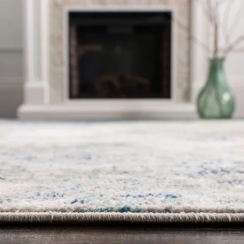 Miniatura 5 de SAFAVIEH - Alfombra de la colección Brentwood - 9' x 12', gris claro y azul, diseño abstracto moderno, no desprende pelusa y fácil de cuidar, ideal