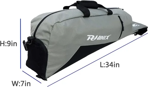 Miniatura 2 de PHINIX Bolsa de mano para béisbol T Ball - Sostiene bate, casco y guante Gris y negro