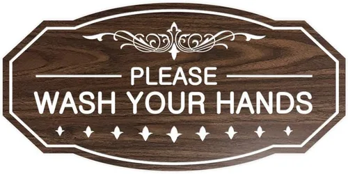 Miniatura 30 de Signs ByLITA Letrero de Victorian Please Wash Your Hands (plata cepillada) - Grande Brushed Silver