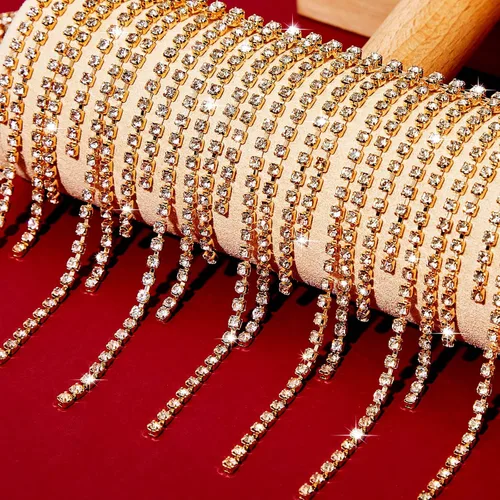 Miniatura 7 de Cinturón con flecos de diamantes de imitación con cuentas y cadena de borlas de diamantes para jeans, accesorios de ropa, decoración de bricolaje
