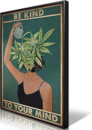Miniatura 9 de Póster vintage con texto en inglés «Be Kind To Your Mind» («Be Kind To Your Mind») con cita de salud mental, pósteres artísticos de pared geniales