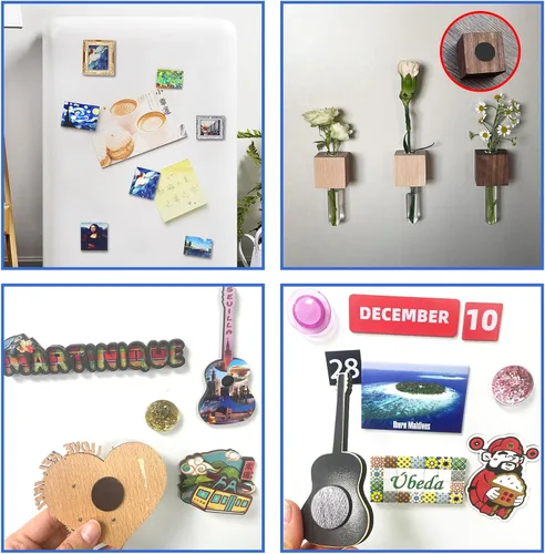 Miniatura 4 de 36 paquetes, imanes redondos con puntos despegables y adhesivos, (Diámetro 2.03 cm x 0.2 cm de grosor) Cintas magnéticas precortadas con respaldo