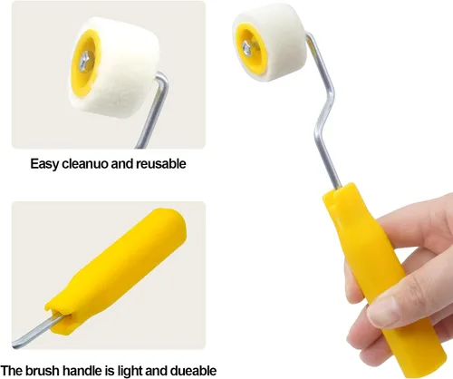 Miniatura 4 de Mini rodillos de pintura de 4/5 pulgadas para retoque de borde o esquina, pinceles de lana de pintura extra pequeños, herramienta de pintura pequeña