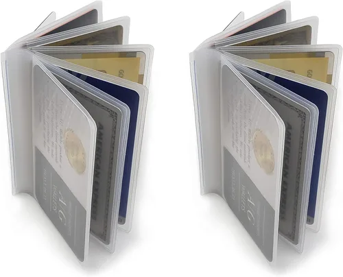 Juego de 2 billeteras plegables transparentes de alta calidad y billetera triple para chequera de AG Wallets 6 páginas triple