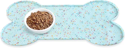 Miniatura 16 de PWTAA Tapete para Comida de Perros Antideslizante de Silicona, Tapete para Tazón de Perro más Grueso, Mantel Individual para Mascotas Impermeable