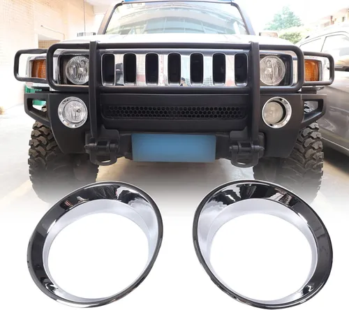 Anillo de cubierta de lámpara antiniebla delantera para accesorios Hummer H3 2005-2009, protector de marco de lámpara antiniebla, parachoques