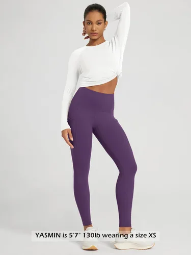 Miniatura 3 de ODODOS - Leggings de yoga de cintura alta para mujer con bolsillos, pantalones de yoga deportivos con control de abdomen, no se transparentan