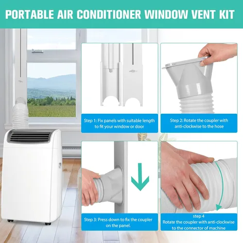 Miniatura 4 de Kit de ventilación de aire acondicionado portátil con manguera de escape de 5.1 pulgadas de diámetro, manguera de escape ajustable de 59 pulgadas