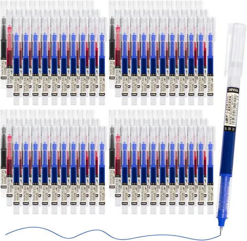Miniatura 9 de Beieverluck 120 piezas de bolígrafos de bola rodante de 0,5 mm, bolígrafos japoneses de punta fina, bolígrafos de tinta líquida de secado rápido