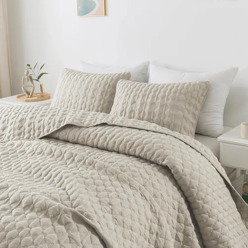 Miniatura 14 de WDCOZY Juego de ropa de cama tamaño individual de color azul claro con 1 funda de almohada, colcha ligera y suave, funda de edredón fina para todas