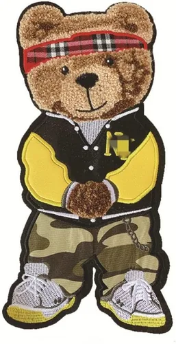 Miniatura 9 de Parche de oso de peluche de 10.6 in* 5.9 in, apliques de dibujos animados, parche de felpilla de oso, adecuado para ropa decorativa, suéter, textil