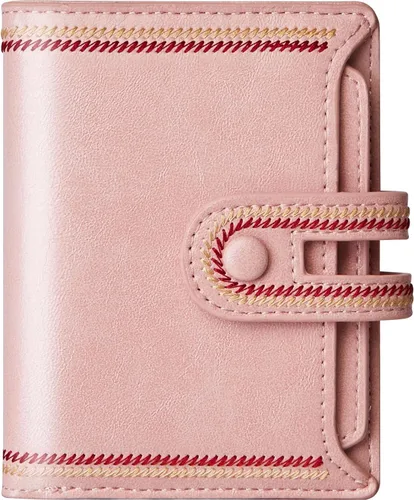 Miniatura 13 de TFKGS Tarjetero de crédito para mujer, cartera RFID de cuero para mujer con bloqueo de cremallera, llavero para tarjetas de acordeón, regalos