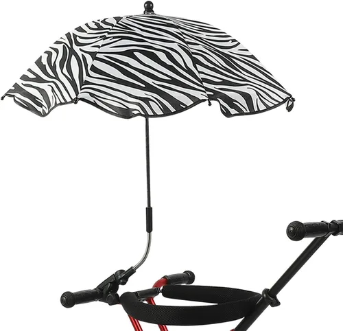 TITA-DONG Paraguas universal ajustable para silla de playa, sombrilla de protección UV con abrazadera, estampado de cebra Patrón de cebra