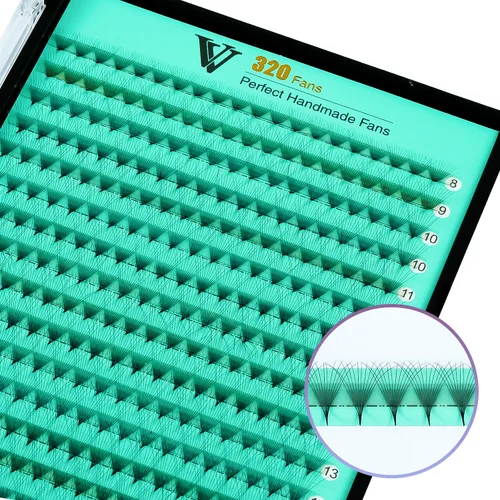Miniatura 2 de VAVALASH Extensiones de pestañas postizas en abanico premontadas 320 abanicos 10D 14D 16D 20D 0.03 0.05 0.07 Grosor C/D Rizo Punta de tallo medio