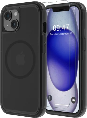 Miniatura 26 de Diverbox Funda para iPhone 15 [a prueba de golpes] [a prueba de caídas] [protector de pantalla de vidrio templado], funda de protección resistente