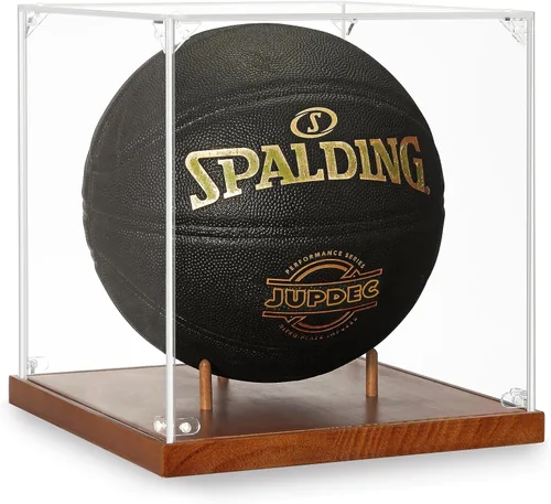 Miniatura 21 de JupDec Caja de exhibición de béisbol - Soporte de cubo transparente para pelotas de béisbol con base de madera, caja de soporte para autógrafos