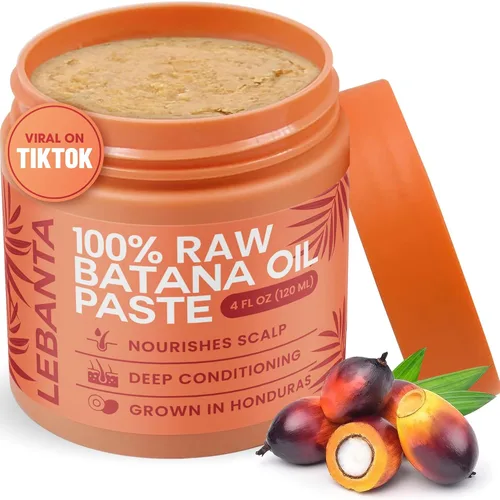 Lebanta Aceite de batana crudo para el crecimiento del cabello – 100% puro, orgánico de 4 onzas Batana de Honduras para cabello natural grueso y