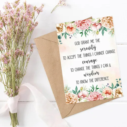 Miniatura 2 de Emily gift Serenity Prayer - Tarjeta de felicitación – Interior en blanco – 5 x 7 pulgadas – Cartulina premium – Incluye sobre