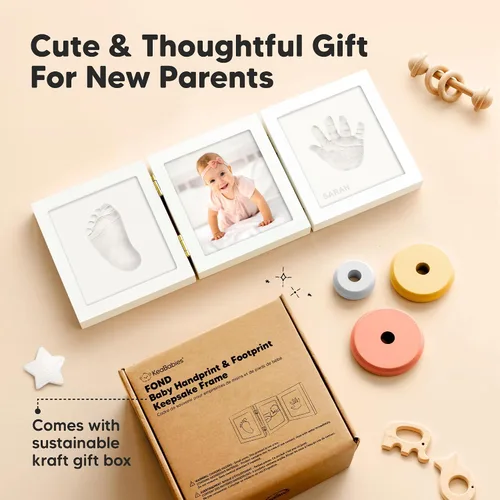 Miniatura 5 de KeaBabies Regalos de baby shower para niños y niñas, kit de huellas y manos para bebés, kit de huellas de manos para recién nacidos, marco de fotos